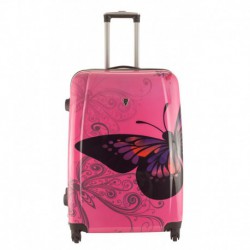 Walizka duża - MADISSON model 16820A RÓŻOWY MOTYL