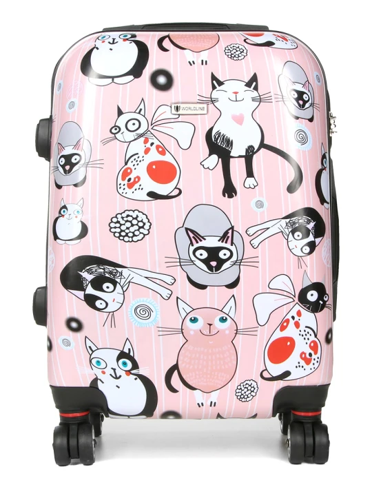 Walizka Worldline 809 Pink Cat mała – przód