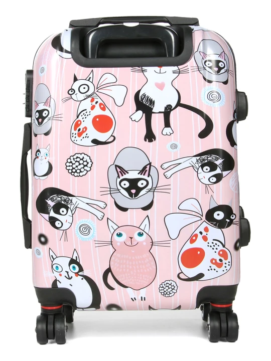 Walizka Worldline 809 Pink Cat mała – tył