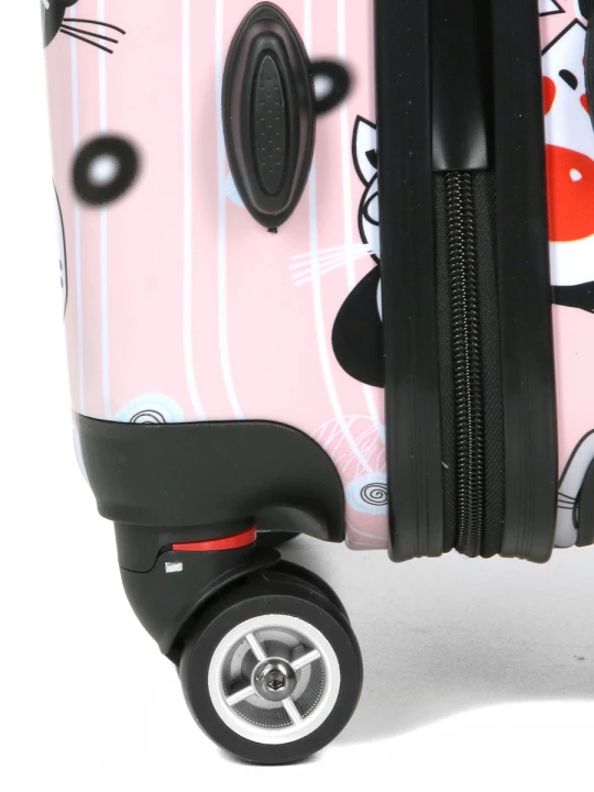 Walizka Worldline 809 Pink Cat mała – kółko
