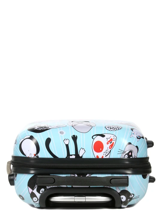 Walizka Worldline 809 Blue Cat mała – góra z uchwytem
