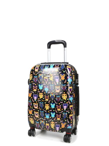 Walizka Worldline 809 Black Hibou mała – widok pod kątem