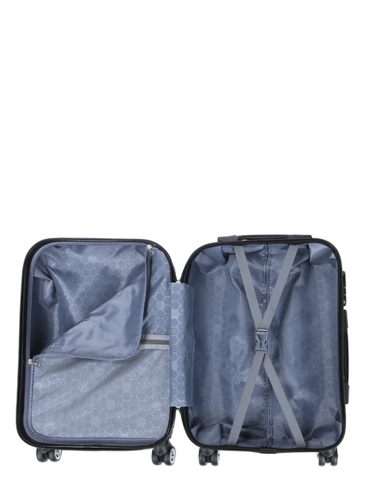 Walizka Worldline 809 Black Hibou mała – otwarte wnętrze