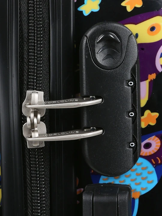 Walizka Worldline 809 Black Hibou mała – zamek szyfrowy