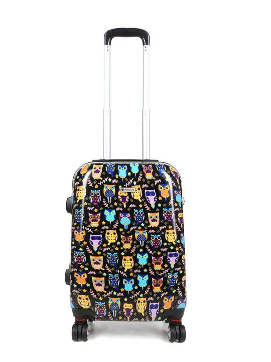 Walizka Worldline 809 Black Hibou mała – z wysuniętą rączką