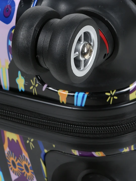 Walizka Worldline 809 Black Hibou mała – kółko